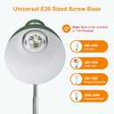 LEPOWER Metal Desk Lamp, Adjustable Goose Neck Table Lamp, Eye-Caring Study Desk Lamps for Bedroom, Study Room and Office (Green)