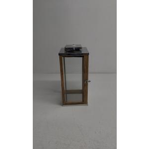 Large Lanterns Decorative - 25in IP65 Waterproof Wood Lanterns Decorative with Tempered Glass & LED Flameless Candle , Decorative Lantern for Indoor Outdoor, Front Porch, Garden, Farmhouse