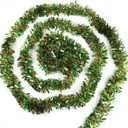 CCINEE 33 FEET Green Tinsel Garland Hanging Twist for Christmas Tree Decorations Wedding Birthday Party Supplies