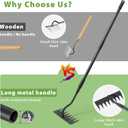 Manual Weeder Tool,8 Tines Garden Weeding Rake with Sharp Blade,55 Inch Long Handle,Heavy Duty Stand Weeding Tool for Weeding Loosening Soil Gathering Leaf Leveling Thatch Rake