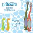 Dr. Brown's Toddler Toothbrush, Dinosaur, Green and Orange, 2-Pack