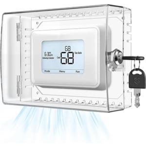 Gedreew Large Thermostat Lock Box Cover with Key, Clear Thermostat Cover with Lock Compatible With Honeywell Home Thermostat On Wall, AC Lock Box Cover with Key Fits Thermostats 5"H x 6" W or Smaller