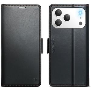 for iPhone 17 Pro Max Case Wallet with RFID Blocking Card Holder, PU Leather Kickstand Protective Flip Phone Cover Fit for iPhone 17 Pro Max 6.9" Black