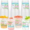 Meanplan 50 Pcs Mahjong Cups Plastic Reusable 12 oz Mah Jong Accessories Gifts and Party Supplies Drinking Cups for Women Game Night Family Play Day Theme Birthday Party Decorations(Mahjong)