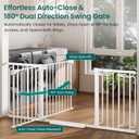 Cumbor Extra Wide Baby Gate, 36.6-69" Walk-Through Dog Gate for Stairs, Doorways & Hallways, 30.5 Tall, Auto-Close & Dual-Swing Safety Child Gate Indoor, Easy Install Pressure-Mounted Pet Gate, White