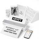 HPRT Portable Thermal Printer for Travel, Inkless Printer Support 8.5" X 11" US Letter & A4 A5, Bluetooth Wireless Printer Compatible with iOS, Android, Laptop for Car, Office, Outdoor, School, White