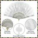 Mototo 6 Set Fascinator Hats for Women Tea Party Gloves Set Include Mesh Hats Lace Gloves Pearl Necklace Earring for Women (White, S)