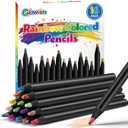 6 x 16 Pcs Rainbow Colored Pencils, Art Supplies Stocking Stuffers for Kids, Creative Teens Gifts Trendy Stuff for Girls Age 5-12, Great Party Favors Gift for Birthday/ Valentine's Day/ Easter/ Christmas