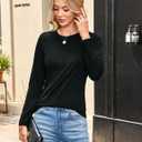 Beluring Women Shirt Short Sleeve Crew Neck Summer Soft Long TshirtsTee Tops Blouse (M)