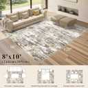 Area Rugs 8x10 Living Room: Washable Large Abstract Modern Neutral Soft Rug Stain Resistant Non-Slip Backing Carpet for Bedroom Dining Room Indoor Nursery Dorm Home Office Decor - Gold Brown