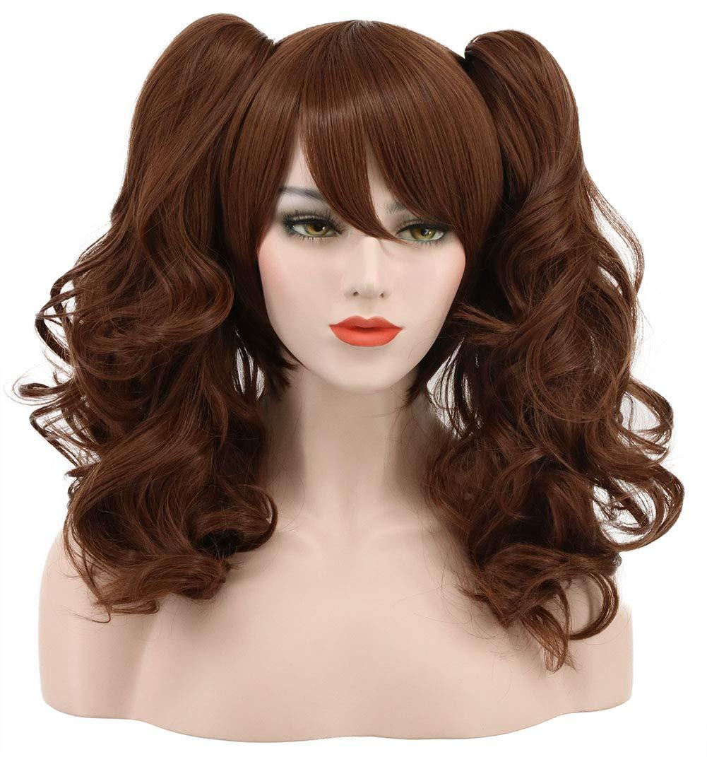 karlery Adult Women's Long Ponytail Brown Wig Lolita Clip In Thick Claw Drawstring Halloween Costume Pigtail Wig Anime Cosplay Wig