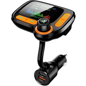 TSNAM Bluetooth FM Transmitter Car Adapter,Support Wireless Handsfree Call and MP3 Music/APP Audio Play,1.8" Color Screen,3 USB Charger,3.5mm AUX Port,Compatible with iPhone,iPad,Samsung and More