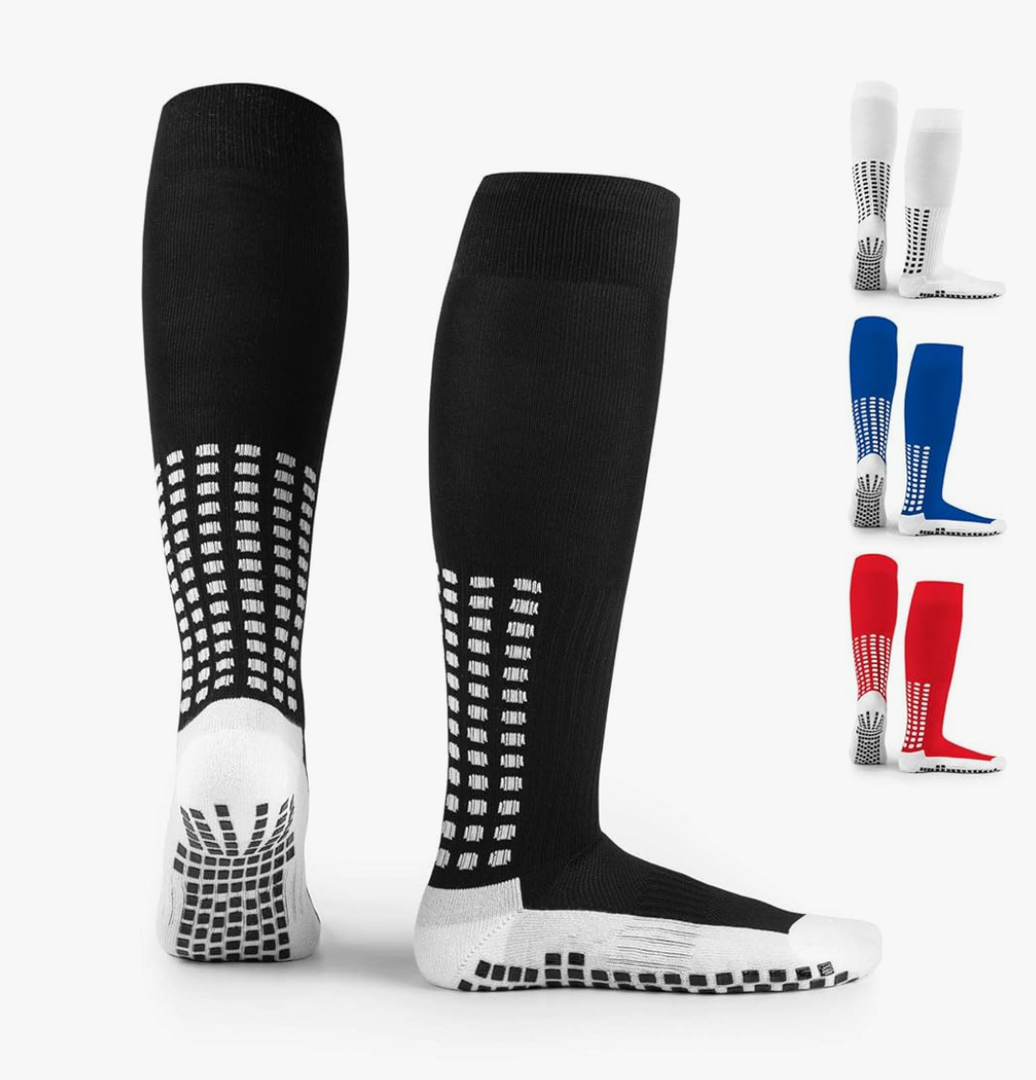 LUX Anti Slip Soccer Knee Socks,Non Slip Football/Basketball/Hockey Sports Grip Socks