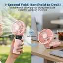 AJVV Handheld Fan Rechargeable, Portable Mini Fan, Up to 10H Runtime, 180° Foldable Personal Fan, USB Travel Fan with 3000mAh Battery for Pocket, Office, Bedroom, Camping