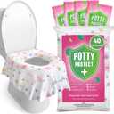 Eli with Love 40 Extra Large Disposable Toilet Seat Cover by Eli with Love  Toddler Toilet Covers for Full Coverage On Toilet or Potty  Ideal Travel Toilet Seat Covers for Kids and Adults (Floral)