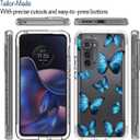 Case for Moto Edge 2022/Motorola Edge 2022 5G UW XT2205 Case with Tempered Glass Screen Protector, Full Body Clear Floral TPU Phone Protective Cover for Motorola Moto Edge 2022 5G (Butterfly)