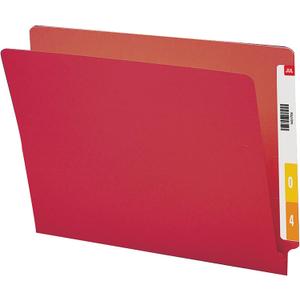Smead End Tab File Folder, Shelf-Master Reinforced Straight-Cut Tab, Letter Size, Red, 100 Per Box (25710)