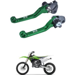 Motorcycle CNC Aluminum Brake Clutch Lever Handle Pivot for KX100 2001-2021 KX65 2000-2025 KX85 2001-2025 KX125 2000-2005 KX250 2000-2004 (Green)