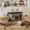 Anfilank Toaster 4 Slice with Countdown Timer, Extra Wide Slots for Bagels and Waffles, 6 Browning Settings, Removable Crumb Tray, Stainless Steel