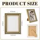 Bucherry 5 x 7 Vintage Gold Picture Frame Bulk Set of 8, Tabletop Display Plastic Ornate Antique Photo Frames, Vintage Gold Decor for Photos Pictures Poster Table Desk Display