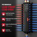 24-Port PEX Manifold Compatible with Viega ManaBloc 50243, 50243-15 Cold 9 Hot