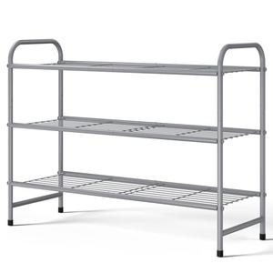 Kitsure Shoe Rack - Stainless Steel Shoe Organizer, Sturdy Shoe Rack for Closet and Front Door Entrance, Free Standing Shoe Shelf, Closet Organizers and Storage, Grey
