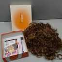 GORGIUS Veralux Blend Shaggy Haircuts Ombre Curly Wig with Bangs Honey Colored Wig Crafted with Style-Archive Technology: Premium Fiber & Remy Human Hair Blended, Realistic Look with True Scalp (20 Inch,Honey Colored)