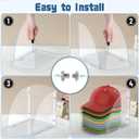 Acrylic Hat Rack for Baseball Cap, Clear Hat Organizer Sturdy Wall Mounted or Desktop Display Hat Storage, Wall Hat Organizer Fit 10 Caps, Hat Holder for Ball Caps & Accessories, for Men Women-1 Pack