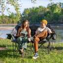 Double Camping Chair Padded 2 Person Camping Chair Camping Loveseat - Heavy Duty Oversized Camping Couch for Adults Outdoor Lawn Beach - Portable Folding Sofa with Cup Holders and Carry Bag, Grey, 3.3 feet x 0.8 feet x 34.8 feet