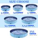 Eooqi Foldable Dog Pool, Portable Pet Bath Tub and Kiddie Swimming Pool, Collapsible Bathtub for Puppies, Small, Medium and Large Dogs, Cats and Kids, 32 x 8 in, Blue