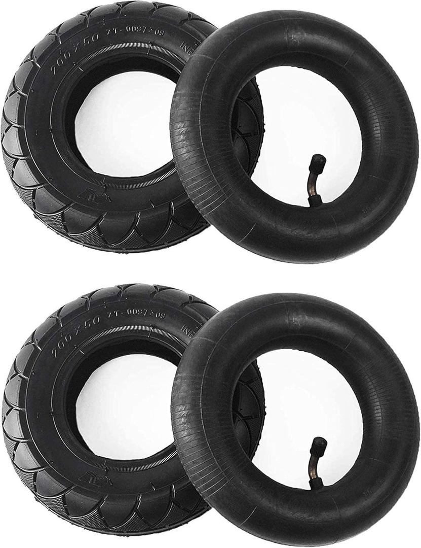 AR-PRO 200X50 / 8" X 2" | 2 Tire & 2 Inner Tube Set - Electric Scooter Tire Tube Compatible with Razor E100, E150, E200, Power Core E100, Dune Buggy, ePunk, Crazy Cart, PowerRider 360, eSpark (8x2"/200x50 (TR87))