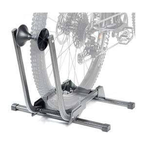 Delta Cycle Single Bike Adjustable Spring Floor Stand for Indoor Bike Storage Designed for Mountain Bike Tires, Fat Tires and EBikes