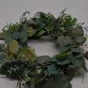 Eucalyptus Wreaths for Front Door 20", Handmade Green Leaves Wreath for Summer, Spring and All Seasons, Greenery Floral Wreath for Wall and Outside