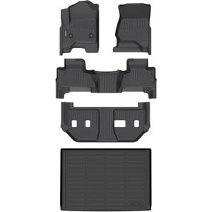 ANBINGOFloor Mats Fit for Chevy Suburban & GMC Yukon XL (with 2nd Row Bench Seat) 2015-2020 All Weather Rugs for Chevy Suburban TPE Car Mats for GMC Yukon XL Rubber Trunk Carpet for Chevy Suburban