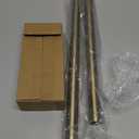 Warm Gold Curtain Rods for Windows 48 to 84 Inches Adjustable Length Heavy Duty 1" Diameter Brass Window Curtain Rod with Solid Metal Finials for Outdoor Farmhouse Bedroom Kitchen Living Room