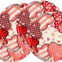 XCHI Love Hearts Valentine's Day Round Placemats Set of 4 Table Mats for Party Home Kitchen Dining Table Decorations 14x14 Inch