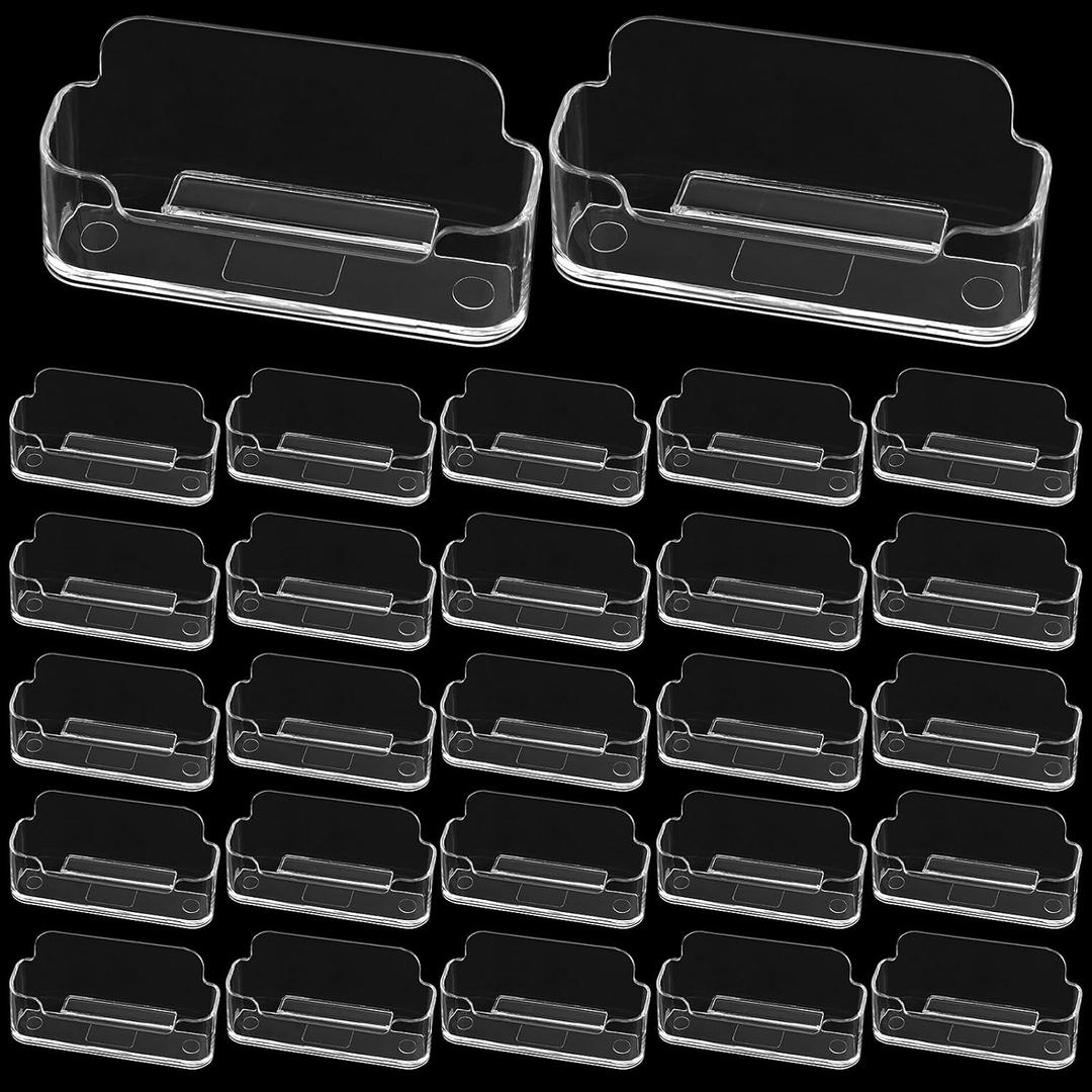 PINGEUI 36 Pack Business Card Holder Display for Desk, Clear Desktop Plastic Business Card Stand, Fits 30-50 Business Cards Acrylic Business Card Holder for Exhibition