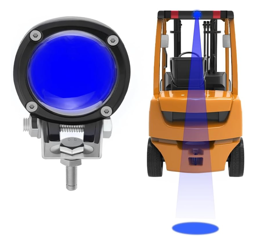New LED Forklift Light Round Blue Light Forklift Safety lamp 5w DC 12-80V Anti-Collision Warehouse Danger Zone Warning lamp (Blue)