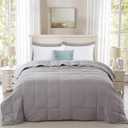 Globon Summer Down Blanket Queen Size, Extra Lightweight Comforter/Duvet Insert for Hot Sleepers, Noiseless & Extra Soft,10 Ounce Fill Weight, Grey