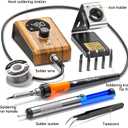 90W Digital display soldering station, stable knob control, independent switch power supply, tin wire, tin absorber, anti-static tweezers, 5 soldering iron tips, handle fixed bracket (Orange, 968d)