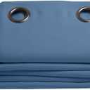 Moondream ThermActiv 2-in-1 Thermal Insulated & Blackout Curtain | Winter+Sommer | 100% Light Blocking | Patented Technology | Made in Europe | Grommet | 55" W x 63" L | Blue - Lobelia MC666