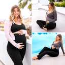 Leafigure Maternity Flare Leggings with Pockets Over The Belly Yoga Pants for Workout Soft Pregnancy Activewear (Black, XL)