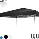 10x10' Canopy Replacement Top, Pop Up Canopy Replacement Tent Cover for Straight Leg Frame, Waterproof Canopy Top Cover for Garden Patio Camping (Top Only)(Black)