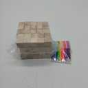 KINJOEK 60 PCS 2 Inch Square Unfinished Wood Blocks, Blank Wooden Block, Natural Solid Cube for Building, Painting, Craft
