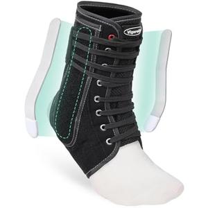 Vigorwise Lace up Ankle Brace for Women Men, Quick Adjustment Ankle Brace with Metal and Plastic Side Stabilizers, 1Pcs Foot Support for Sprained Left Right, XL