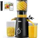 ECOSELF Cold Press Juicer - Large Mouth Hopper For Whole Fruits & Vegetables - Juicer Machines with Hands-Free Design - Slow Masticating Juicers High Juice Yield With Pusher - For Party Gathering