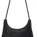 Tassel Shoulder Bag, Vintage Stylish Women PU Leather Bohemian Fringed, Vintage Hobo Crossbody Bag,Fringe Handbag