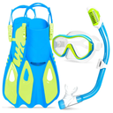GoseWave Snorkeling Gear for Kids, Kids Snorkel Set for Ages 5-15, Anti-Fog Diving Mask and Dry Top Snorkel Set, Unisex Swimming Goggles with Nose Cover S/M