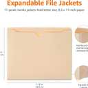 Amazon Basics Reinforced File Jackets, Letter Size, Straight-Cut Tab, 2 Inch Expansion, Manila, 50-Pack