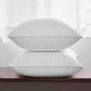 Oubonun 20 x 20 Throw Pillow Inserts, Firm and Fluffy Decorative Square Pillows for Couch Bed Sofa with Soft Cotton Cover White Cushion with Down Alternative Pack of 2
